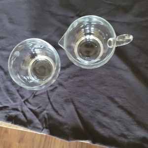 Vintage Princess House Crystal Sugar Bowl and Creamer